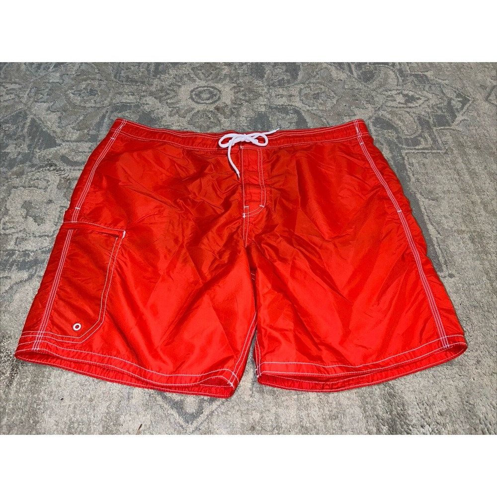 NWOT GAP CLASSIC Tangerine Red Nylon Board Shorts Surf‎ Swim Sz X-Large XL Mens